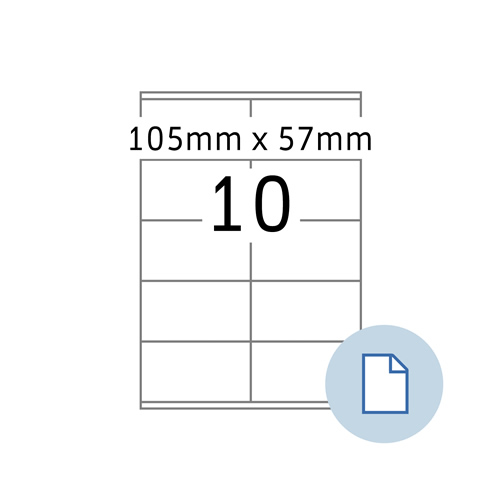 Etiquetas 105x57mm 100Fls A4 - 1000 etiquetas