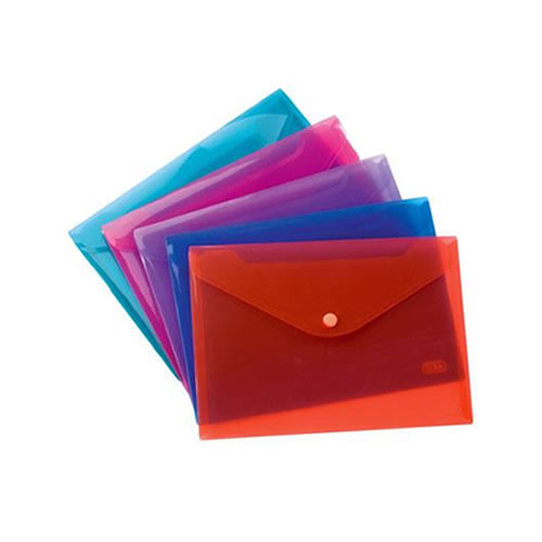 Bolsa plástica A5 tipo envelope c/botão