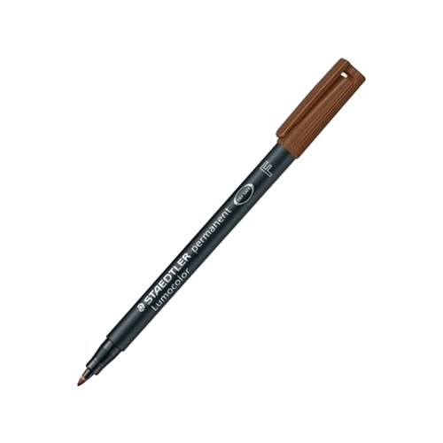 Marcador Staedtler Perm. Lumocolor F Castanho 10un