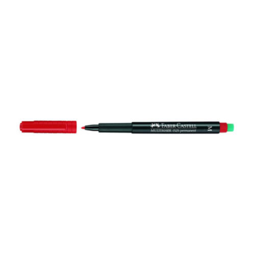 Marcador Faber-Castell Acetato Médio Vermelho Cx10