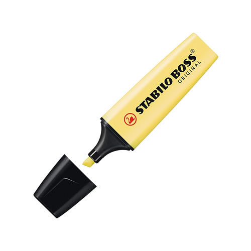 Marcador Stabilo Boss Pastel Amarelo Suave - 1un