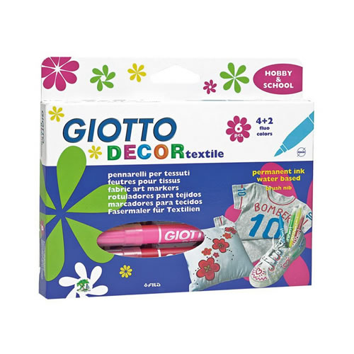 Marcador Tecidos Giotto Decor Cores Sortidas - 6un