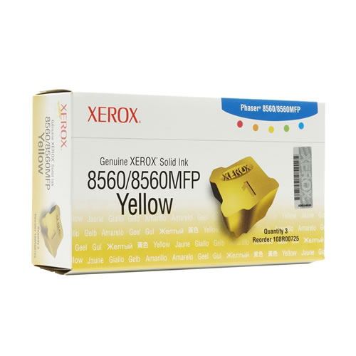Tinta Sólida Original Xerox 8560AN Amarelo Pack 3