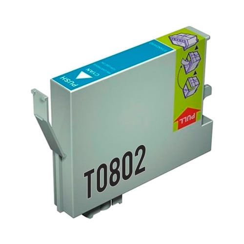Tinteiro Compatível Epson T0802 Ciano