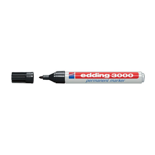Marcador Grosso Edding 3000 Preto Cx 10un