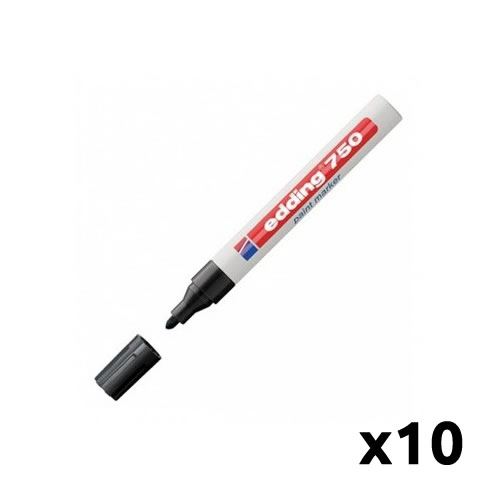 Marcador Permanente Edding 750 Preto Cx 10un