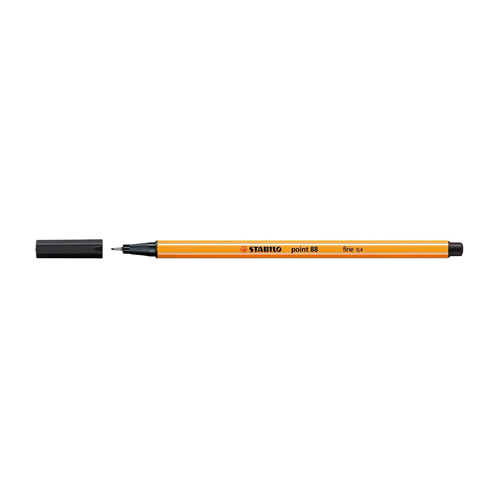 Marcador Stabilo Point 88 Preto - Pack 10un