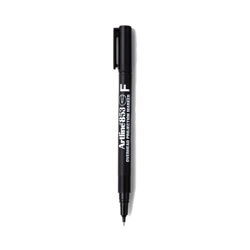 Marcadores Artline de Acetatos Fino Preto Cx 12