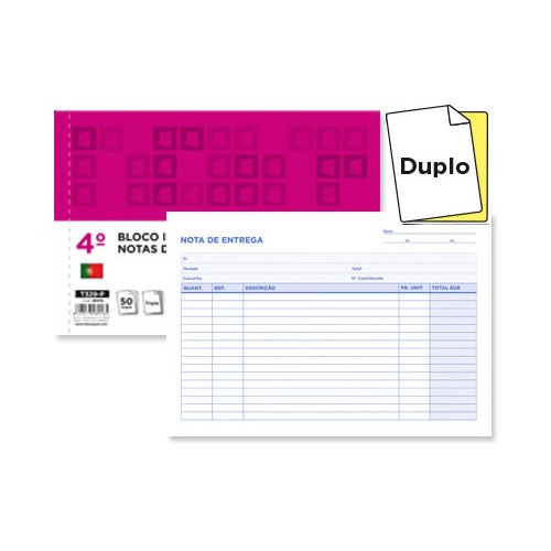 Bloco de Entregas Duplicado 144x210 mm - Pack 5