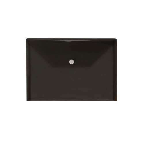 Envelope Plástico A5 com Mola Preto - Pack 12