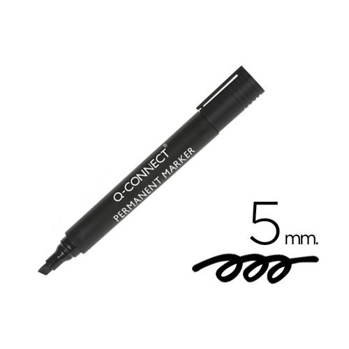 Marcador Permanente Biselado 5mm Preto - 10un