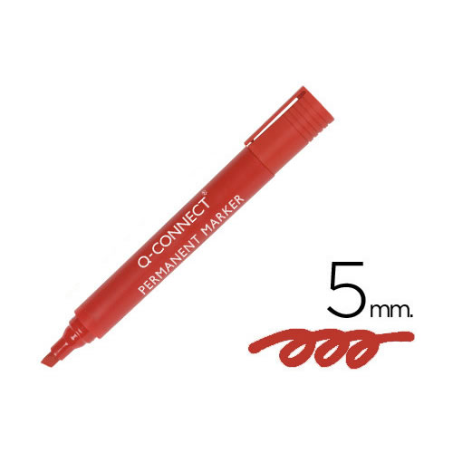 Marcador Permanente Biselado 5mm Vermelho - 10un