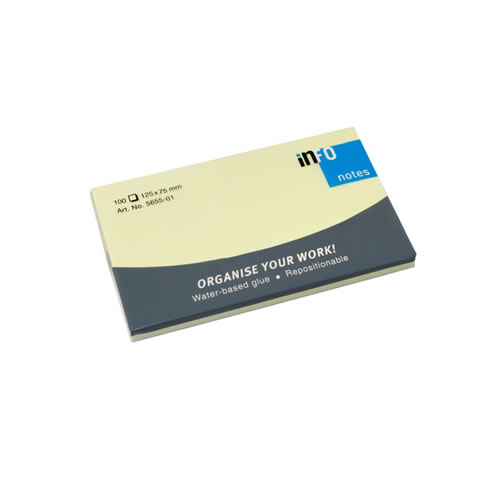 Bloco Adesivo Amarelo 75x125mm 100Folhas Pack 12