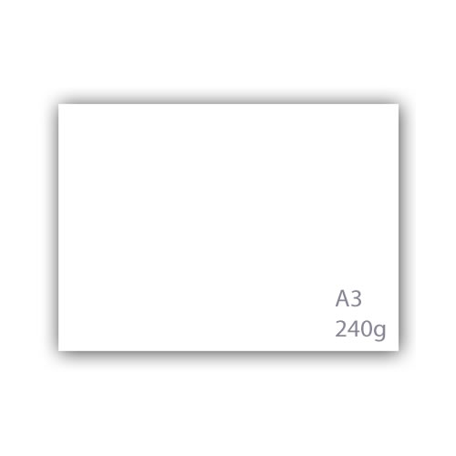 Cartolina A3 240gr Branca - Pack 125 Folhas