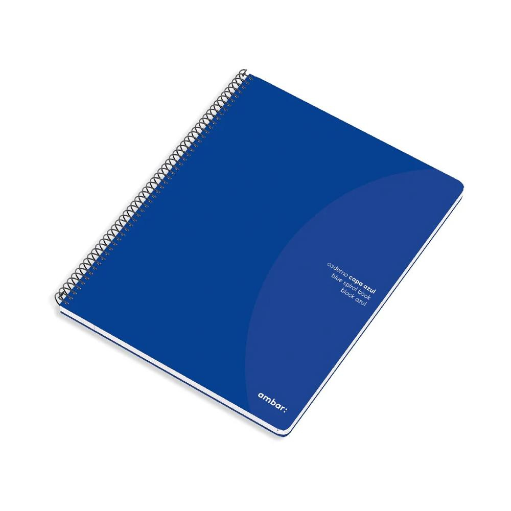 Caderno Espiral A5 Pautado Ambar Azul 80Fls 1un