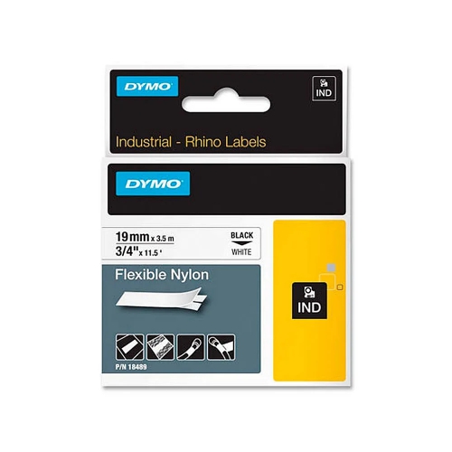 Fita Dymo Nylon Preto/Branco 19mm x 3.5m