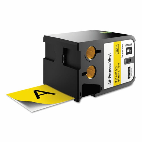 Fita Dymo Vinil Preto/Amarelo 54mm x 7.5m