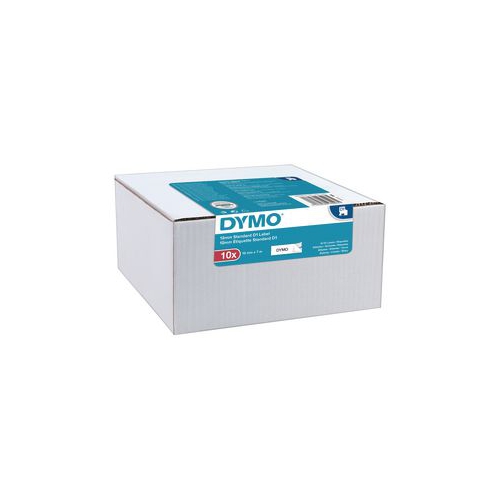 Fita Dymo Autoadesiva 12mmx7m Preto/Bran. Pack 10