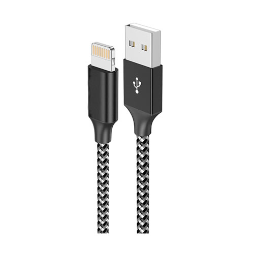 Cabo Lightning - USB A 1m - Nylon Preto