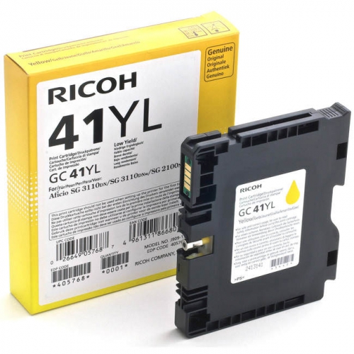 Tinteiro Original Ricoh GC-41 Amarelo