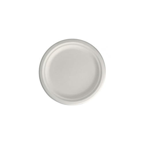 Pratos de Cana de Açúcar Cor Natural Ø18cm - 50un