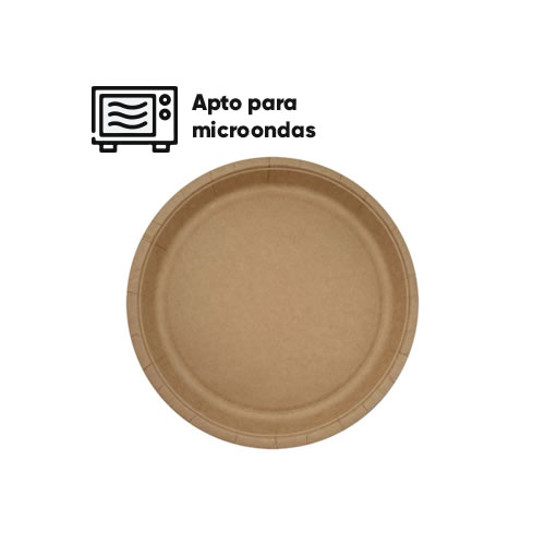 Pratos de Cartão Kraft Redondo Ø17cm - 10un