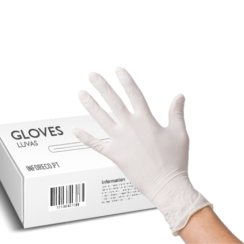 Luvas Latex s/Pó Super Finas Tamanho M - Pack 100