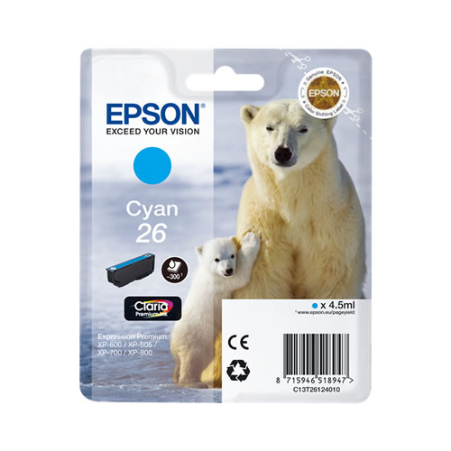 Tinteiro Original Epson T2612 Ciano