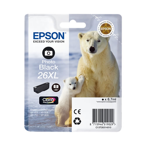 Tinteiro Original Epson T2631 Preto Foto XL