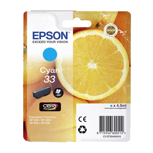 Tinteiro Original Epson 33 Ciano