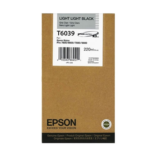 Tinteiro Original Epson T6039 Cinzento Claro