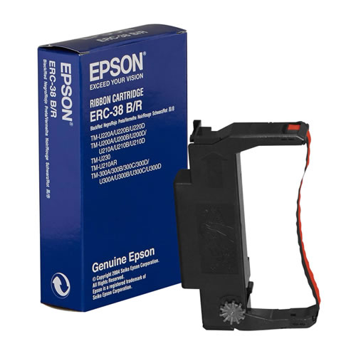 Fita Original Epson ERC30/34/38 Preto/Vermelho