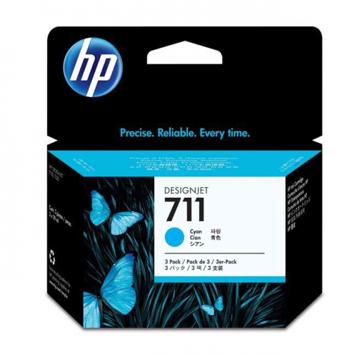 Tinteiro Original HP 711 Ciano Pack 3
