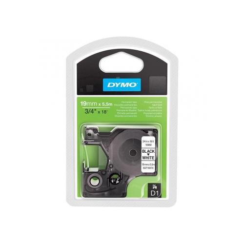 Fita Dymo Poliester D1 16959 19mmx5.5m Preto/Bra.