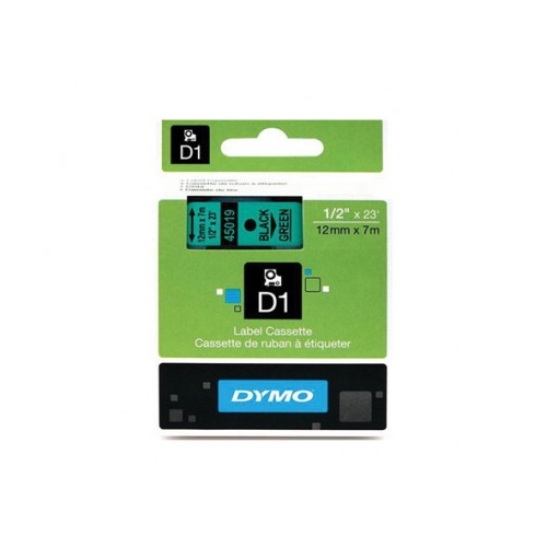 Fita Dymo D1 45019 12mmx7m Preto/Verde