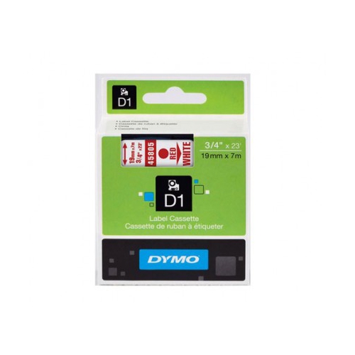 Fita Dymo D1 45805 19mmx7m Vermelho/Branco
