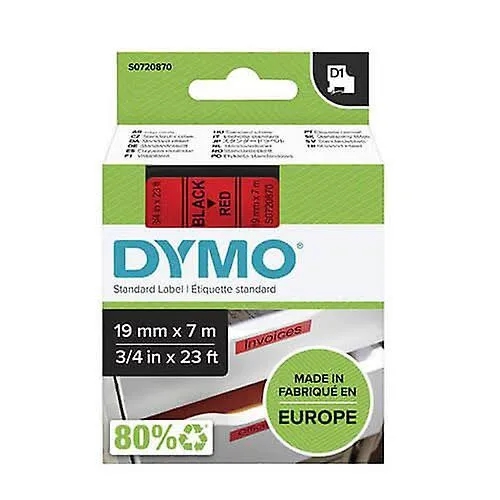 Fita Dymo D1 45807 19mmx7m Preto/Vermelho