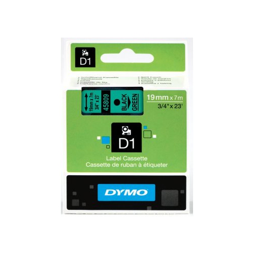 Fita Dymo D1 45809 19mmx7m Preto/Verde