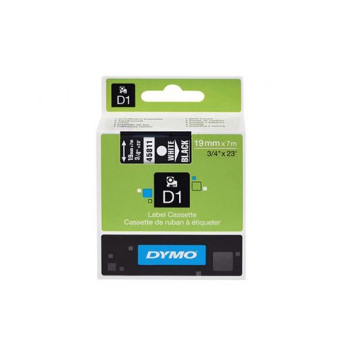 Fita Dymo D1 45811 19mmx7m Branco/Preto