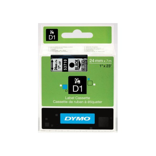 Fita Dymo D1 53710 24mmx7m Preto/Transparente