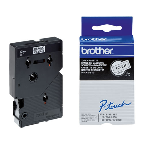 Fita Gravação Orig. Brother 12mmx7,7mts Tran/Preto