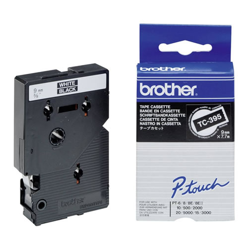 Fita Grav. Orig. Brother 9mmx7,7mts Preto/Branco