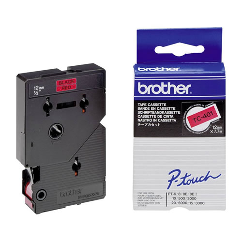 Fita Grav. Orig. Brother 12mmx7,7mts Verm./Preto