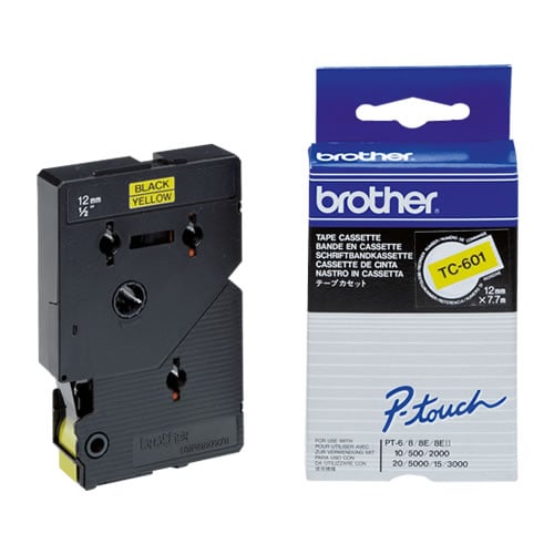 Fita Grav. Orig. Brother 12mmx7,7mts Amarelo/Preto