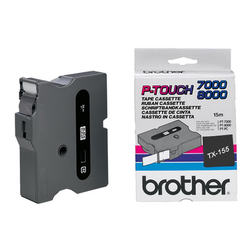 Fita Grav. Orig. Brother 24mm Transparente/Branco