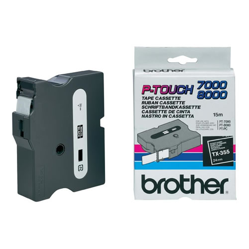 Fita Grav. Orig. Brother 24mm Preto/Branco