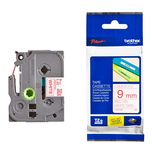 Fita Grav. Orig. Brother 9mmx8mts Branco/Vermelho