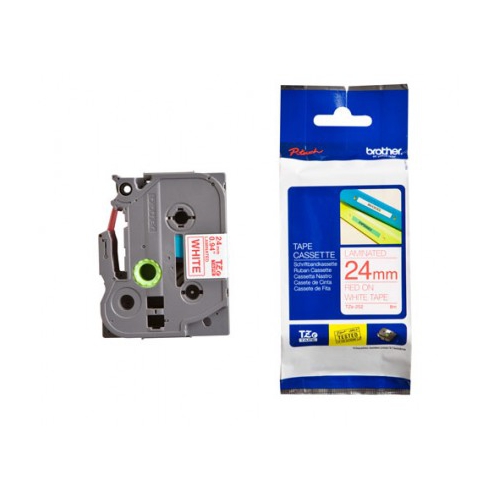Fita Original Brother TZe252 Vermelho/Branco 24mm