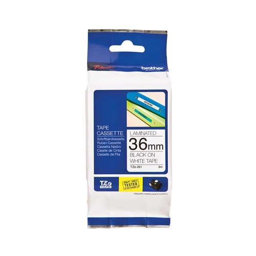 Fita Original Brother TZe261 Branco/Preto 36mm