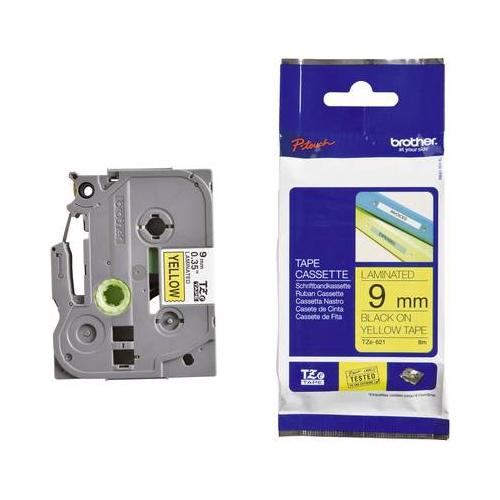 Fita Original Brother TZE621 Preto/Amarelo 9mm